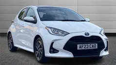 Pure white Used 2023 Toyota Yaris Hybrid Design Hatchback | £16,895 (Fair price)