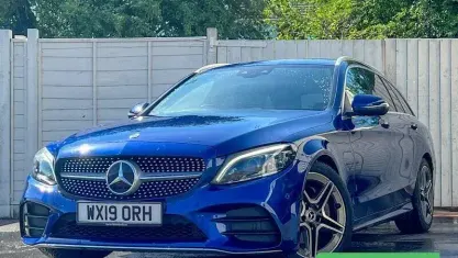 Used Mercedes C220 AMG line 194 HP (142 kW) 2019 Blue Estate