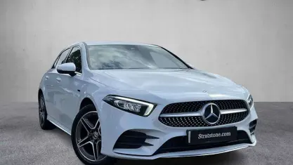 Used Mercedes A250 AMG line 218 HP (160 kW) 2021 White Hatchback