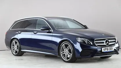Used Mercedes E220 AMG line 194 HP (142 kW) 2018 Blue Estate