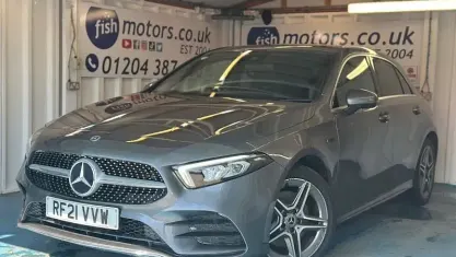 Used Mercedes A250 AMG line 218 HP (160 kW) 2021 Grey Hatchback
