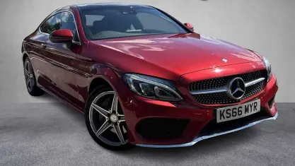 Used Mercedes C250 AMG line 204 HP (150 kW) 2017 Red Coupe