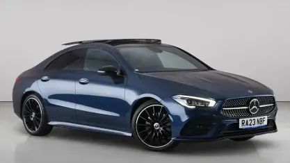 Used Mercedes CLA200 AMG Line Premium Plus 163 HP (119 kW) 2023 Blue Coupe