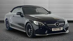 Obsidian black Used 2017 Mercedes C250 AMG line Cabriolet | £17,495 (Fair price)