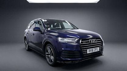 Begagnad Audi Q7 S-Line 272 HK (200 kW) 2018 Blå SUV
