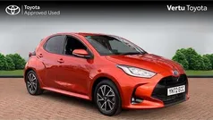Orange Used 2022 Toyota Yaris Hybrid Design Hatchback | £18,647 (Fair price)
