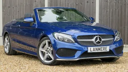 Used Mercedes C220 AMG line 170 HP (125 kW) 2017 Brilliant blue Cabriolet