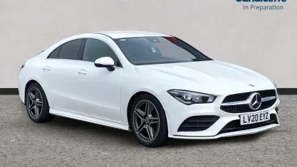 Used Mercedes CLA200 AMG line 163 HP (119 kW) 2022 White Coupe