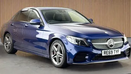 Used Mercedes C300 AMG line 245 HP (180 kW) 2019 Brilliant blue Sedan
