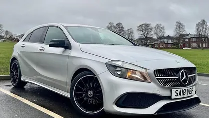 Used Mercedes A180 AMG line 122 HP (89 kW) 2018 Silver Hatchback