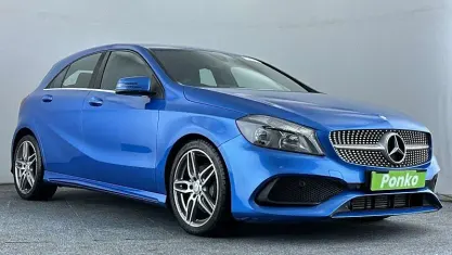 Used Mercedes A200 AMG line 136 HP (100 kW) 2017 Blue Hatchback