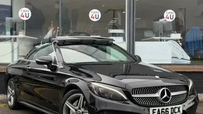 Used Mercedes C220 AMG line 170 HP (125 kW) 2017 Black Cabriolet