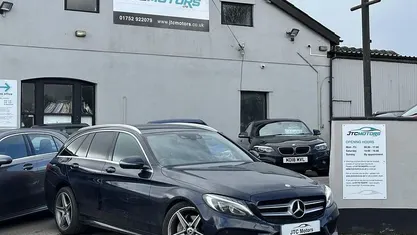 Used Mercedes C220 AMG line 170 HP (125 kW) 2017 Blue Estate