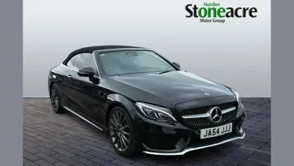 Used Mercedes C200 AMG line 184 HP (135 kW) 2017 Black Cabriolet