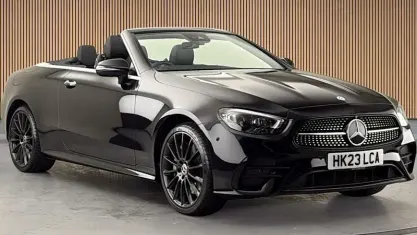Used Mercedes E400 AMG line 330 HP (242 kW) 2023 Obsidian black Cabriolet