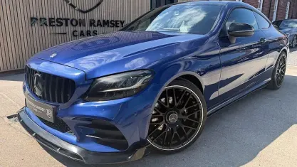 Used Mercedes C200 AMG line 184 HP (135 kW) 2021 Blue Coupe
