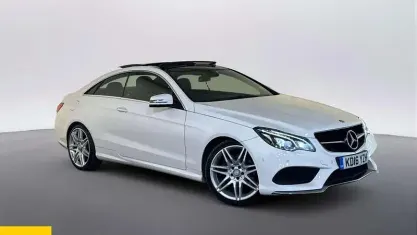 Used Mercedes E220 AMG line 177 HP (130 kW) 2016 White Coupe