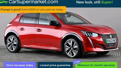 Used Peugeot e-208 Premium 100 kW (136 HP) 2022 Red Hatchback
