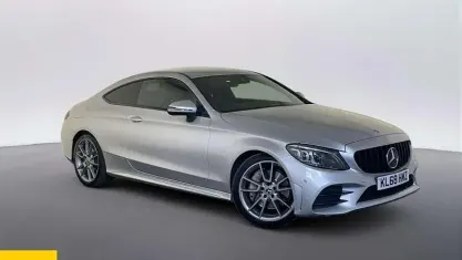 Used Mercedes C300 AMG line 258 HP (189 kW) 2019 Silver Coupe