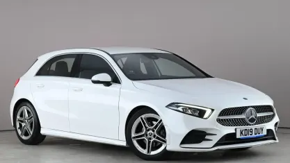 Used Mercedes A180 AMG line 136 HP (100 kW) 2019 White Hatchback