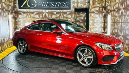Used Mercedes C250 AMG line 204 HP (150 kW) 2017 Red Coupe