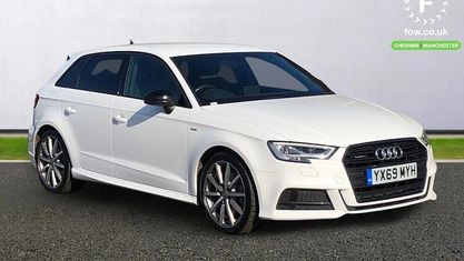 Begagnad Audi A3 Sportback Black Edition 300 HK (220 kW) 2019 Vit Halvkombi