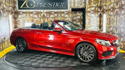 Used Mercedes C250 AMG line 204 HP (150 kW) 2017 Red Cabriolet