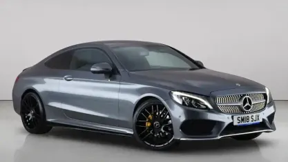 Used Mercedes C220 AMG line 170 HP (125 kW) 2018 Grey Coupe