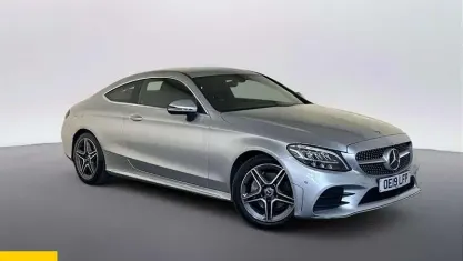 Used Mercedes C200 AMG line 198 HP (145 kW) 2019 Silver Coupe