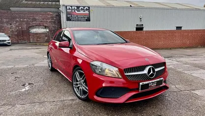 Used Mercedes A160 AMG line 102 HP (75 kW) 2018 Red Hatchback