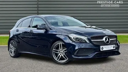 Used Mercedes A200 AMG Line Premium Plus 136 HP (100 kW) 2017 Blue Hatchback