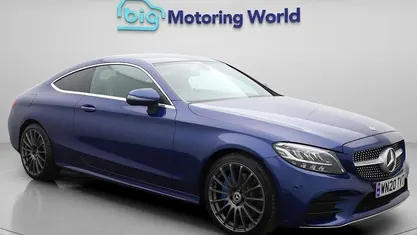 Used Mercedes C300 AMG line 245 HP (180 kW) 2020 Blue Coupe