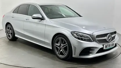 Used Mercedes C300 AMG line 258 HP (189 kW) 2019 Silver Sedan