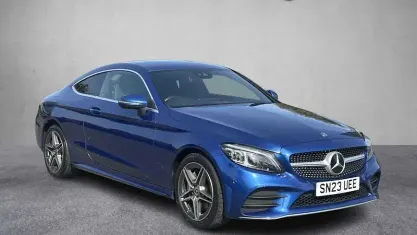 Used Mercedes C300 AMG line 258 HP (189 kW) 2023 Blue Coupe