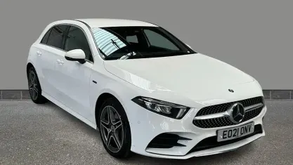 Used Mercedes A250 AMG line 218 HP (160 kW) 2021 White Hatchback