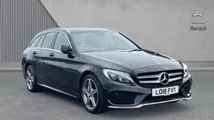 Black Used 2018 Mercedes C220 AMG line Estate | £15,709 (Fair price)