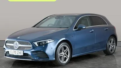 Used Mercedes A250 AMG Line Premium Plus 218 HP (160 kW) 2020 Blue Hatchback
