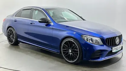 Used Mercedes C220 AMG line 194 HP (142 kW) 2019 Blue Sedan
