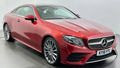 Used Mercedes E220 AMG Line Premium Plus 194 HP (142 kW) 2018 Red Coupe