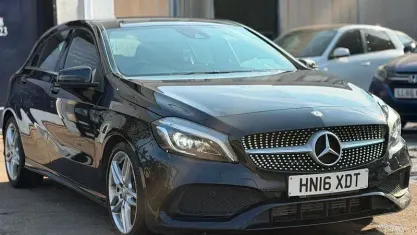 Used Mercedes A180 AMG line 122 HP (89 kW) 2016 Black Hatchback