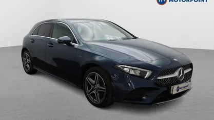 Used Mercedes A250 AMG line 218 HP (160 kW) 2021 Blue Hatchback