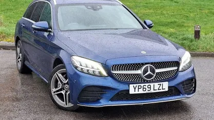 Used Mercedes C220 AMG line 194 HP (142 kW) 2019 Blue Estate