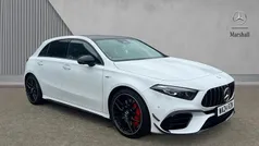 Moonstone white metallic Used 2024 Mercedes A45 AMG Hatchback | £50,990 (Fair price)