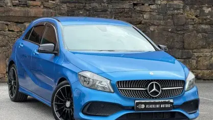 Used Mercedes A200 AMG line 136 HP (100 kW) 2016 Blue Hatchback