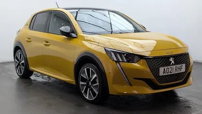 Yellow Used 2021 Peugeot e-208 Premium Hatchback | £12,750 (Fair price)
