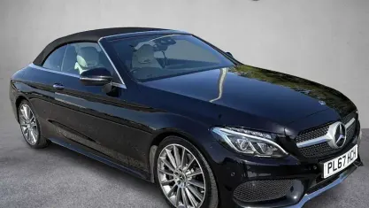 Used Mercedes C250 AMG line 204 HP (150 kW) 2017 Black Cabriolet