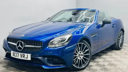 Used Mercedes SLC200 AMG line 184 HP (135 kW) 2017 Blue Cabriolet