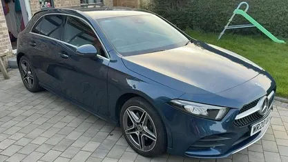 Used Mercedes A250 AMG line 218 HP (160 kW) 2020 Blue Hatchback