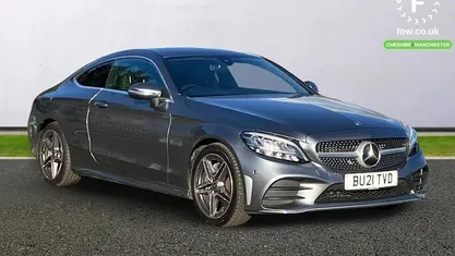 Used Mercedes C200 AMG line 184 HP (135 kW) 2021 Grey Coupe