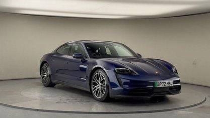Begagnad Porsche Taycan Performance Package 350 kW (476 HK) 2023 Blå Sedan